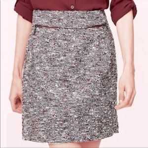 Loft tweed skirt with zipper pockets